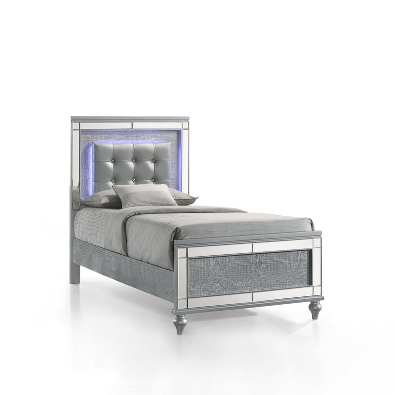 VALENTINO Eastern King-California King K FOOTBOARD & SLATS-SILVER - Sims Furniture