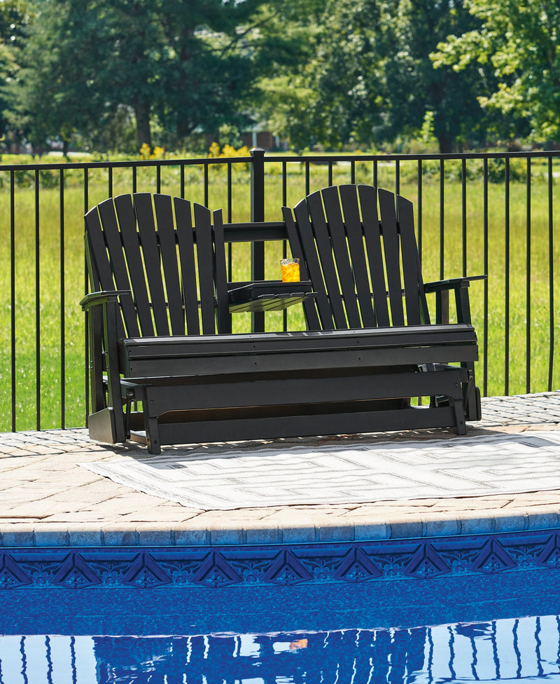 Hyland wave Outdoor Glider Loveseat - Sims Furniture