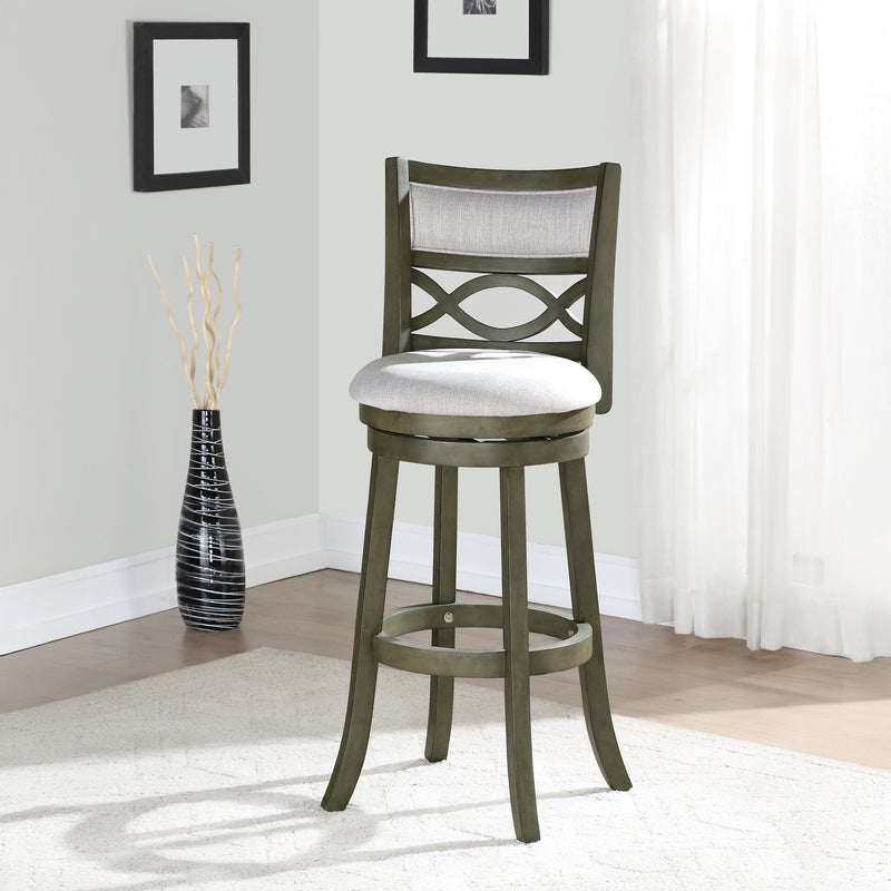 Manchester 29" Bar Stool W/Fabric Cushions-Gray