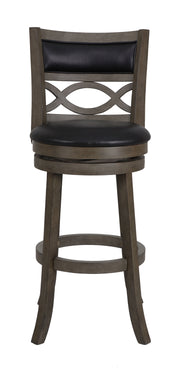 Manchester 29" Bar Stool W/Black Pu Cushions-Gray
