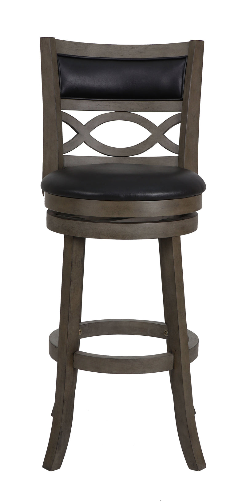 Manchester 29" Bar Stool W/Black Pu Cushions-Gray