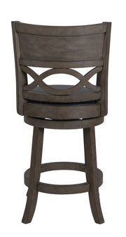 Manchester 24" Counter Stool W/Black Pu Cushions-Gray