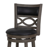 Manchester 24" Counter Stool W/Black Pu Cushions-Gray