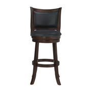 Bristol 29" Bar Stool W/Black Pu Cushions-Dk Brown