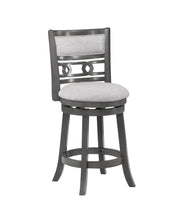 Gia 24" Swivel Counter Stool-Gray W/Gray Fabric Seat
