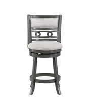 Gia 24" Swivel Counter Stool-Gray W/Gray Fabric Seat