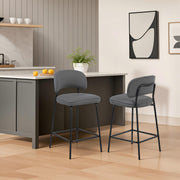 Blythe Gray Vegan Leather Counter Chair (2 Per Carton)