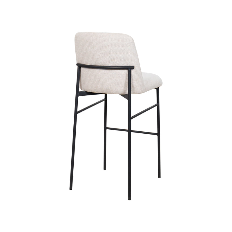 Erik Bar Chair W/ Black Metal Frame- Beige (2 Per Carton)