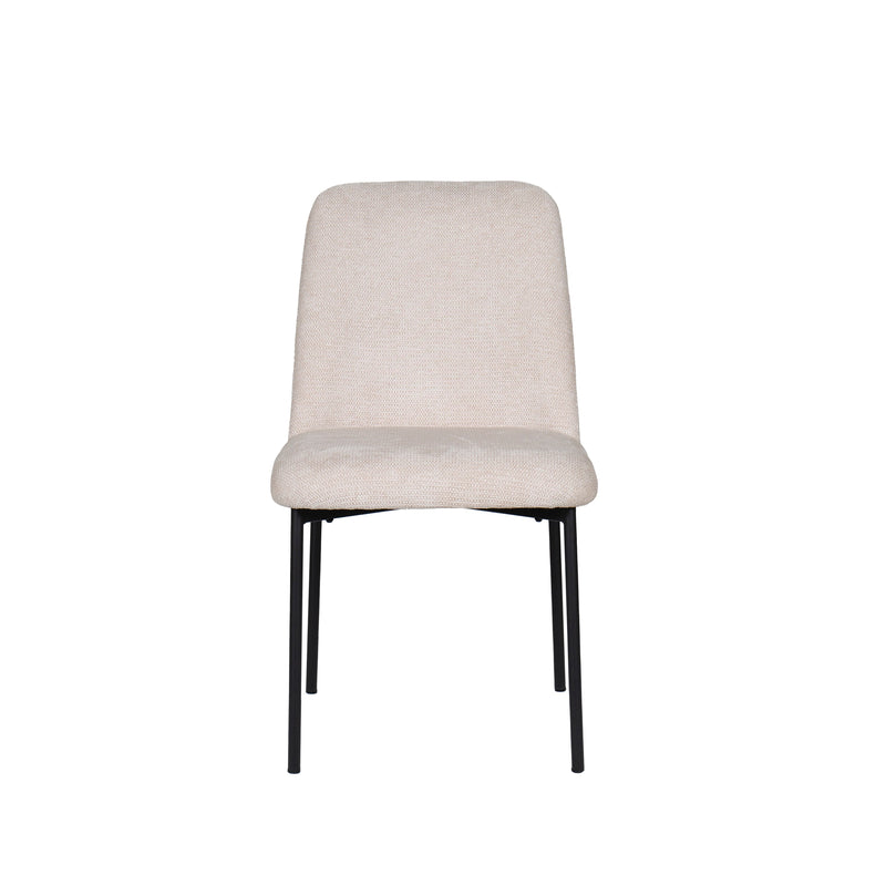 Erik Side Chair W/ Black Metal Frame -Beige (2 Per Carton)