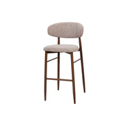 Royce Bar Chair W/ Walnut Metal Frame- Toast (2 Per Carton)