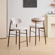 Royce Counter Chair W/Walnut Metal Frame-Beige (2 Per Carton)