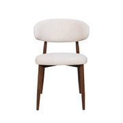 Royce Side Chair W/ Walnut Metal Frame -Beige (2 Per Carton)