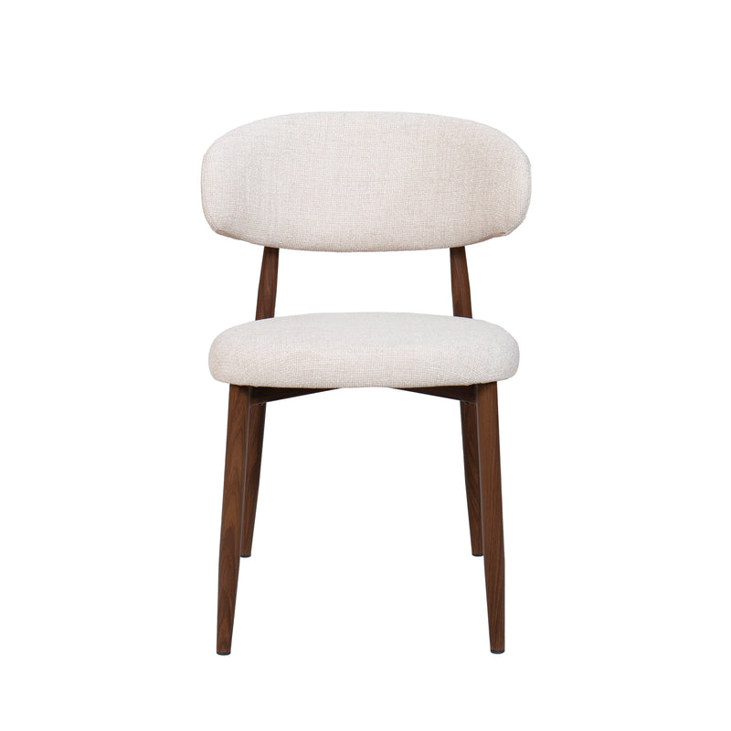 Royce Side Chair W/ Walnut Metal Frame -Beige (2 Per Carton)