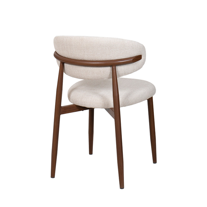Royce Side Chair W/ Walnut Metal Frame -Beige (2 Per Carton)