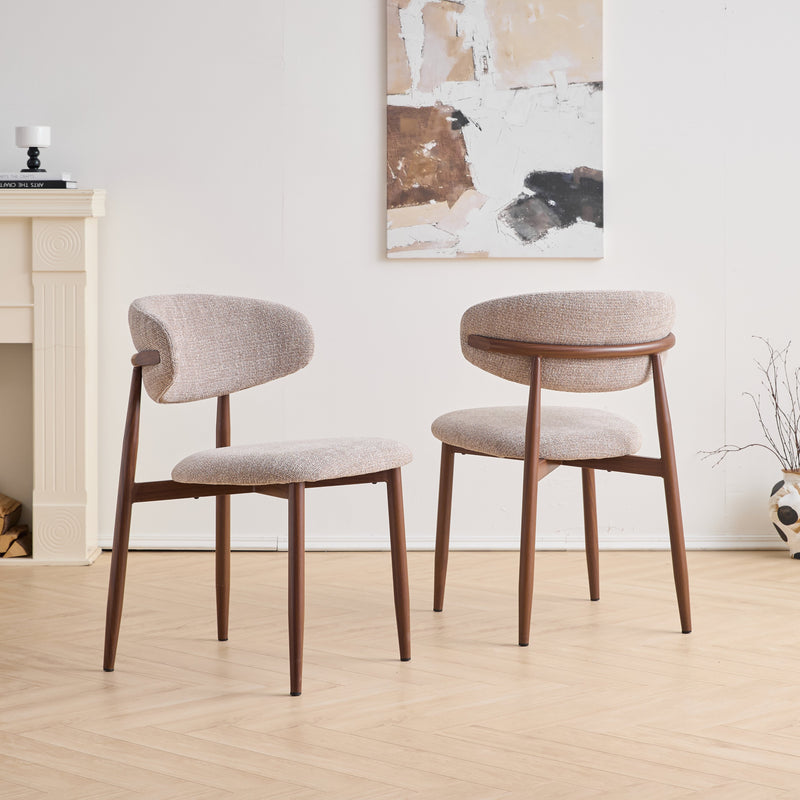 Royce Side Chair W/ Walnut Metal Frame -Toast (2 Per Carton)