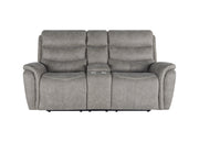 Kamari Console Loveseat W/ Dual Recliners-Gray