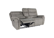 Kamari Console Loveseat W/ Dual Recliners-Gray