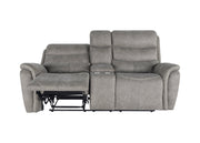 Kamari Console Loveseat W/ Dual Recliners-Gray
