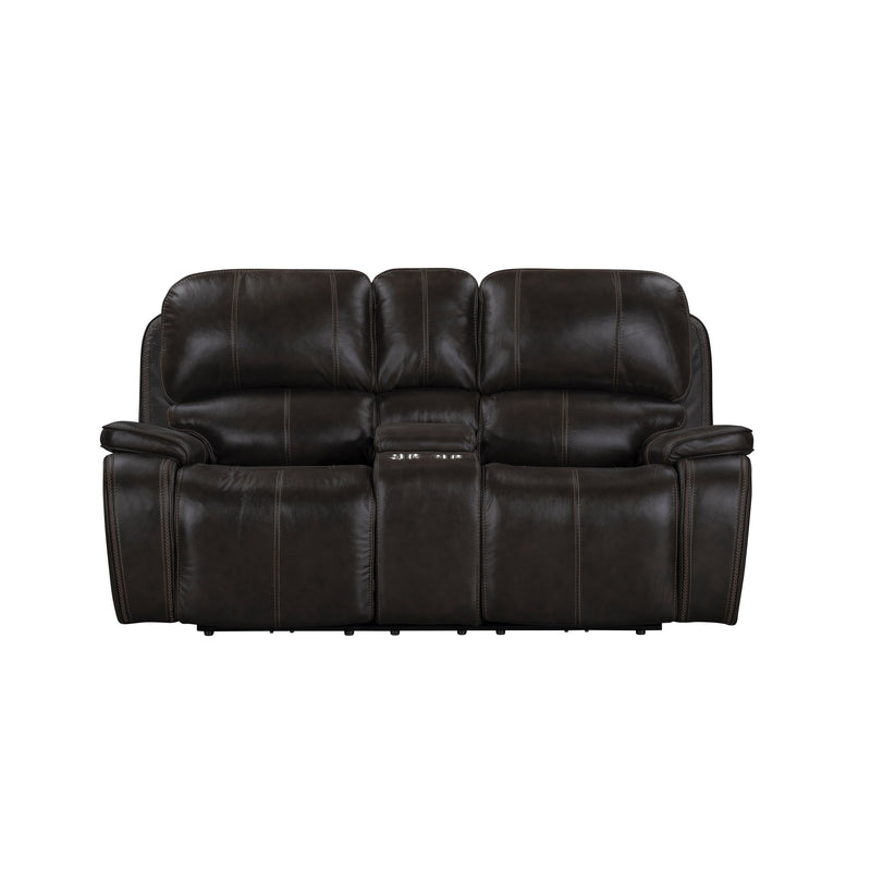 Brookings Console Loveseat W/ Dual Recliners-Charcoal