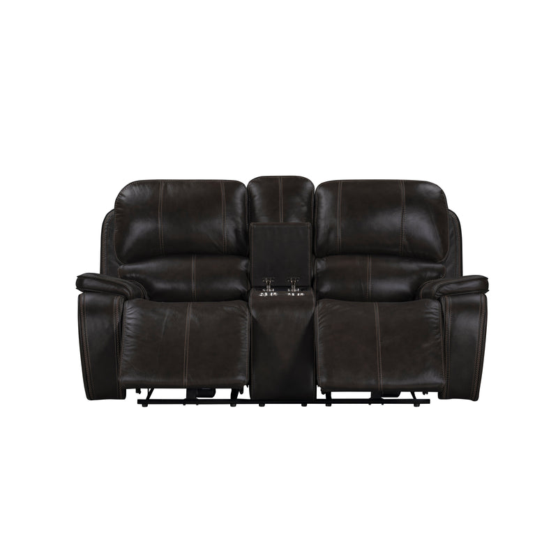 Brookings Console Loveseat W/ Dual Recliners-Charcoal