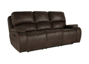 Brookings Sofa W/Dual Recliner-Brown