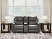 Bleckley Power Reclining Loveseat with Console - Sims Furniture