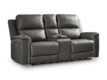 Bleckley Power Reclining Loveseat with Console - Sims Furniture