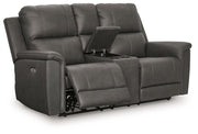Bleckley Power Reclining Loveseat with Console - Sims Furniture