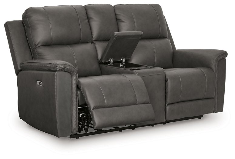 Bleckley Power Reclining Loveseat with Console - Sims Furniture