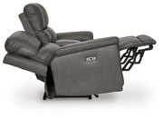 Bleckley Power Reclining Loveseat with Console - Sims Furniture