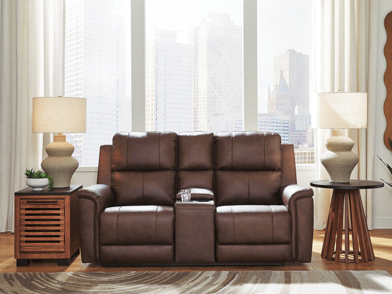 Bleckley Power Reclining Loveseat with Console - Sims Furniture