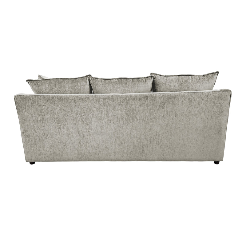 Sylvie Sofa W/4 Accent Pillows-Lush Silver Gray