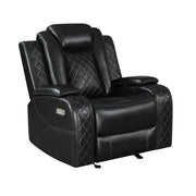 Orion Ii Glider Recliner W/ Pwr Fr & Hr-Black
