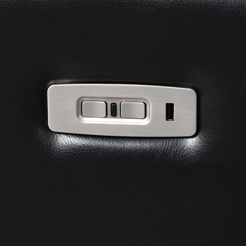 Orion Ii Glider Recliner W/ Pwr Fr & Hr-Black