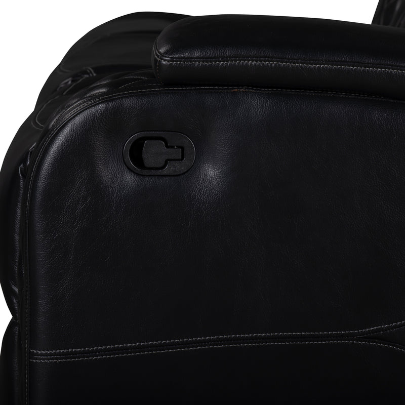 Orion Ii Raf Console Loveseat W/1 Recliner-Black