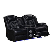 Orion Ii Raf Console Loveseat W/ Pwr Fr & Hr-Black