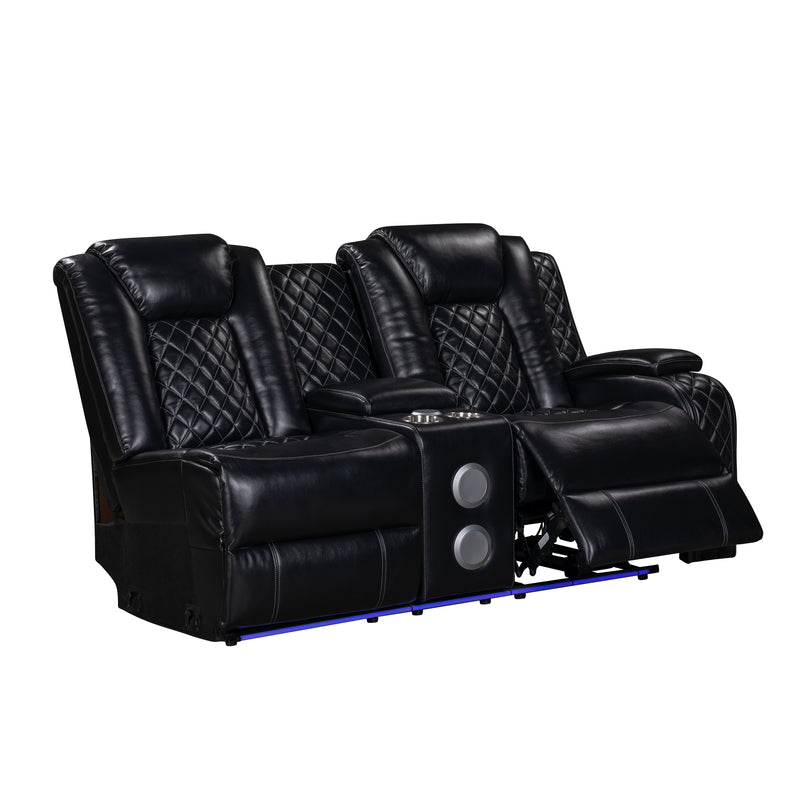 Orion Ii Raf Console Loveseat W/ Pwr Fr & Hr-Black