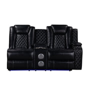 Orion Ii Raf Console Loveseat W/ Pwr Fr & Hr-Black