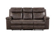 Quade Sofa W/Dual Recliner-Mocha