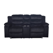 Willow Console Loveseat W/ Dual Recliners-Black