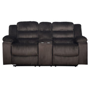 Willow Console Loveseat W/ Dual Recliners-Brown