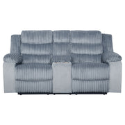 Willow Console Loveseat W/ Dual Recliners-Gray