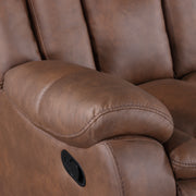 Morello Sofa W/Dual Recliner- Brown