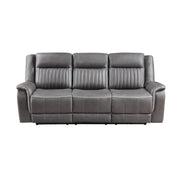Enzo Sofa W/Dual Recliner- Gray