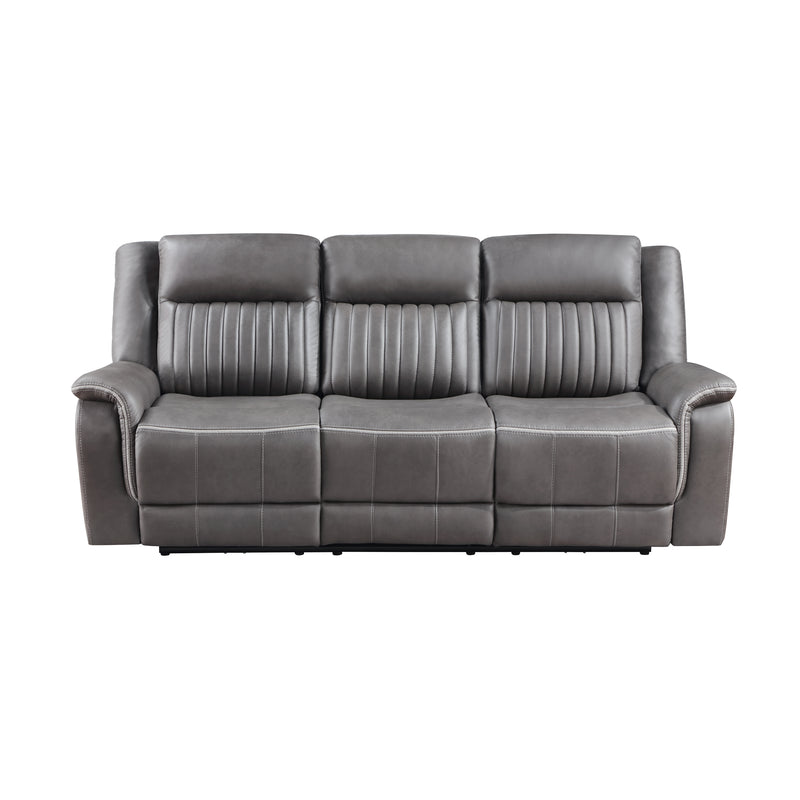 Enzo Sofa W/Dual Recliner- Gray