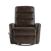 Takami Swivel Recliner-Brown Vegan Leather