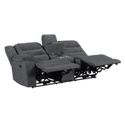Redondo Laf Console Loveseat W/ 2 Recliners Pwr Fr-Dk Gray