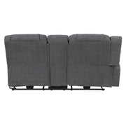 Redondo Laf Console Loveseat W/ 2 Recliners Pwr Fr-Dk Gray