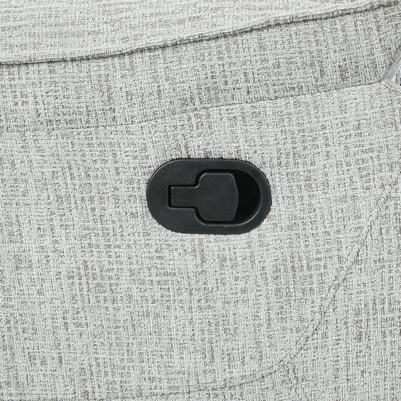 Chablis Reclining Console Loveseat-Mist Gray