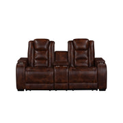 Chester Reclining Console Loveseat-Brown